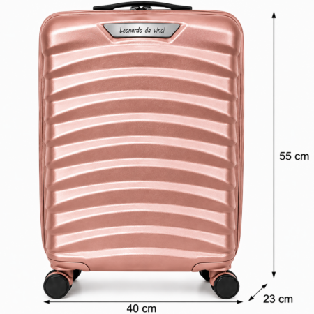 Leonardo Da Vinci  WIZZAIR méretű keményfalú kabinbőrönd 55 x 40 x 23 cm duplazippzáros