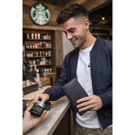 Stílusos GIULIO valódi bőr pénztárca RFID rendszerrel