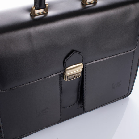 Maxmoda Valódi bőr aktatáska 3 részes fekete színben