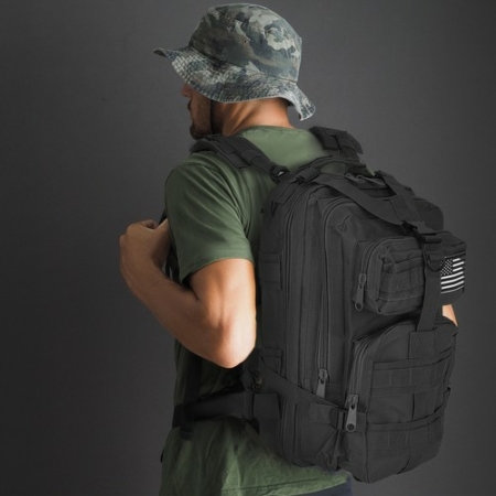 Military katonai túrahátizsák fekete színben 