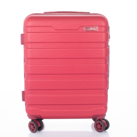 Leonardo Da Vinci  WIZZAIR RYANAIR méretű keményfalú kabinbőrönd 55 x 40 x 20 cm Piros színben