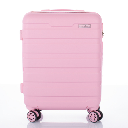 Leonardo Da Vinci  WIZZAIR RYANAIR méretű keményfalú kabinbőrönd 55 x 40 x 20 cm Rózsaszínben