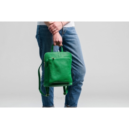 Valódi bőr női Ipad tartós hátizsák S méret S7139 Green