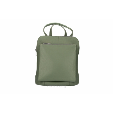 Valódi bőr női Ipad tartós hátizsák S méret S7139 MilitaryGreen