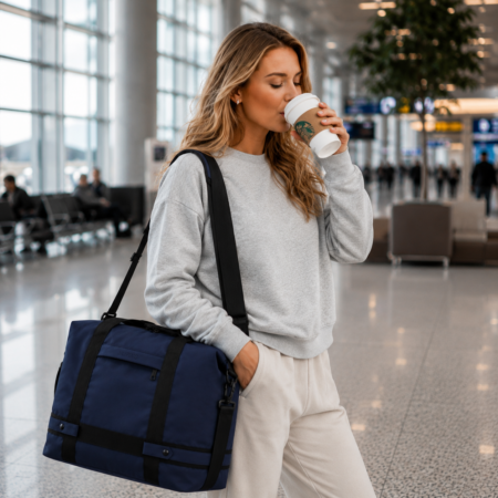 Sötétkék vízálló kézipoggyász táska (40×30×20 cm) – Wizz Air &amp; Ryanair kompatibilis