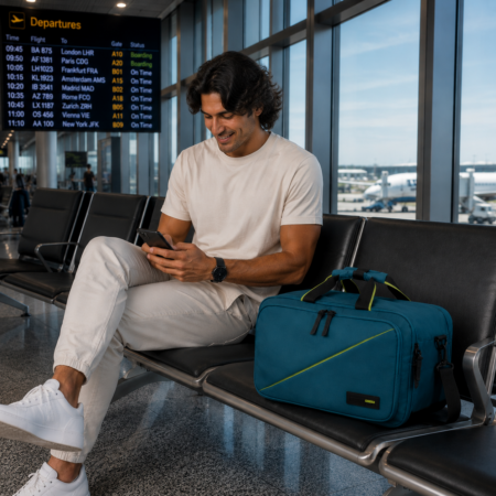 3 - Funkciós Fedélzeti táska  sötétkék színben 40 x 25 x 20 American Tourister TAKE2CABIN