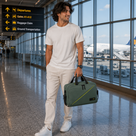 3 - Funkciós Fedélzeti táska sötétzöld színben 40 x 25 x 20 American Tourister TAKE2CABIN
