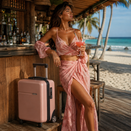 Bontour Bőrönd kabin méret Rosegold színben WIZZAIR járataira ingyenesen felvihető   (40 x 30 x 20 cm)