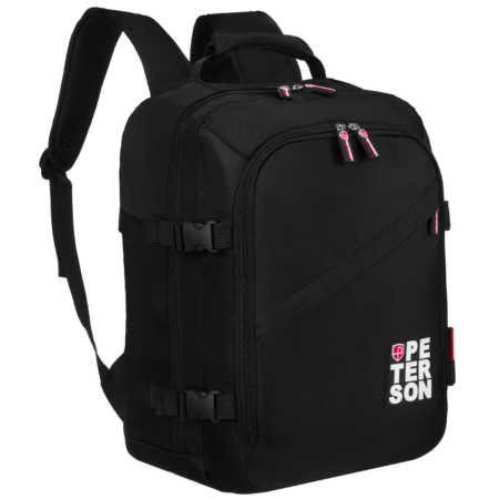 Peterson 3- Funkciós Utazó Hátizsák, WizzAir méretű 40x30x20cm Fekete-Piros Színben
