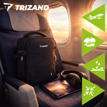 Cipőtartós fekete utazóhátizsák kedvező áron USB töltővel Wizz Air és új Ryanair méretben 40 x 30 x 20 cm