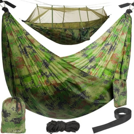 Turisztikai függőágy Szúnyoghálóval Santiago Army 260x140cm Net