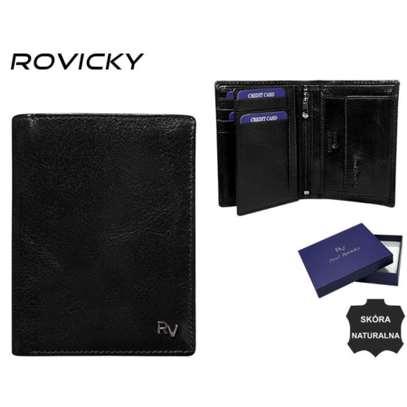 RFID bőr pénztárca ROVICKY RV-7680056-9 Fekete