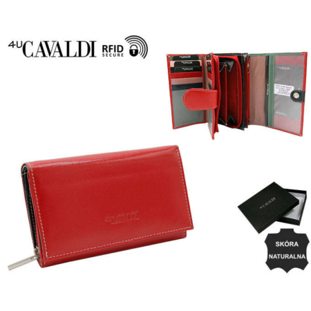 Valódi Bőr pénztárca RD-21-GCL Red Multi