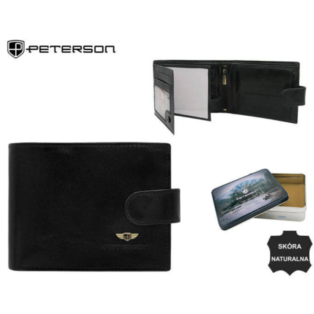 Peterson bőr pénztárca PTN N992L- VT BLACK 6138