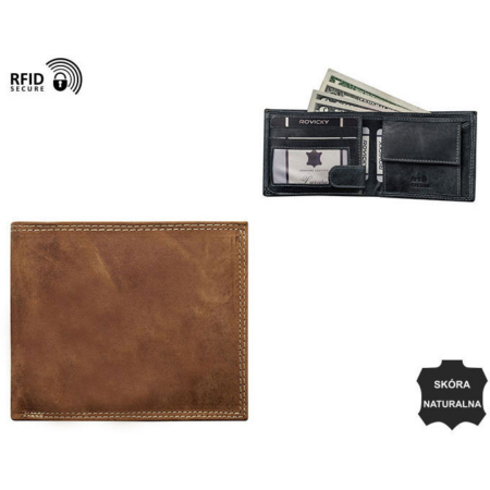 Férfi bőr pénztárca N0035-P-CHM-NL Cognac