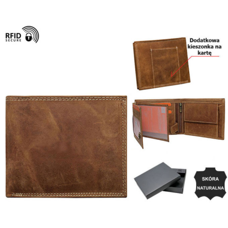 Férfi bőr pénztárca N992-P-CHM-NL Cognac