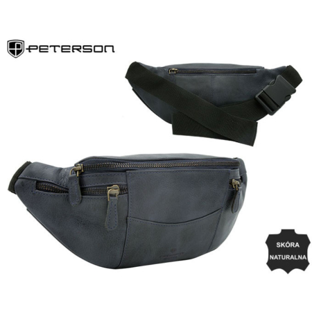 PETERSON férfi bőr aktatáska PTN 2507-HP Navy
