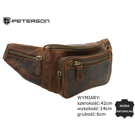 PETERSON férfi bőr aktatáska PTN 2506-H Brown