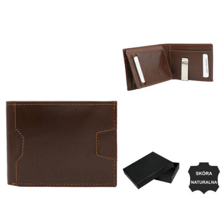 Férfi bőr pénztárca N78-VT-NL BROWN+BROWN