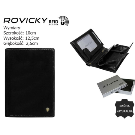 RFID bőrtárca ROVICKY N62-RVT Fekete