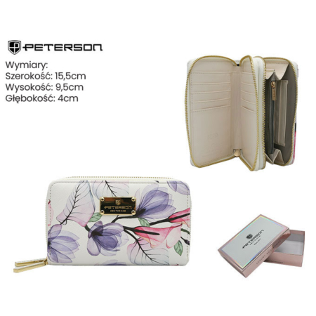 Portfel damski PU PTN 007-F8 Bézs virág 01