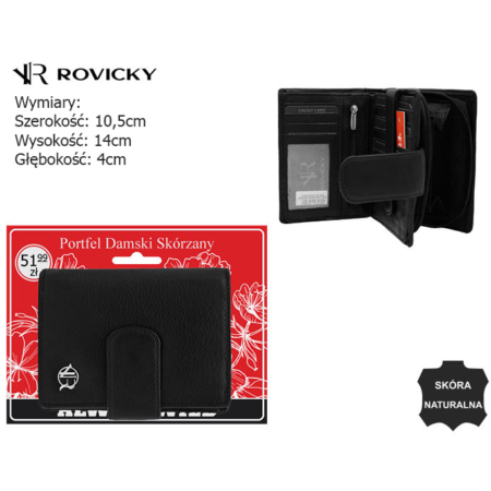 Női bőr pénztárca R-D1503-NCD-BL fekete