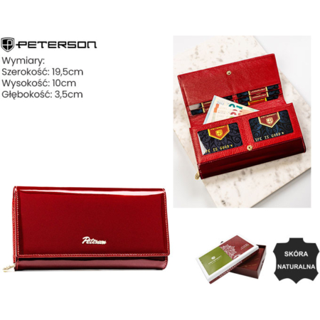 Női bőr pénztárca PTN BC-42100 Piros