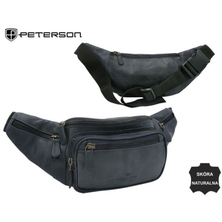 PETERSON férfi bőr aktatáska PTN 2506-HP Tengerészkék