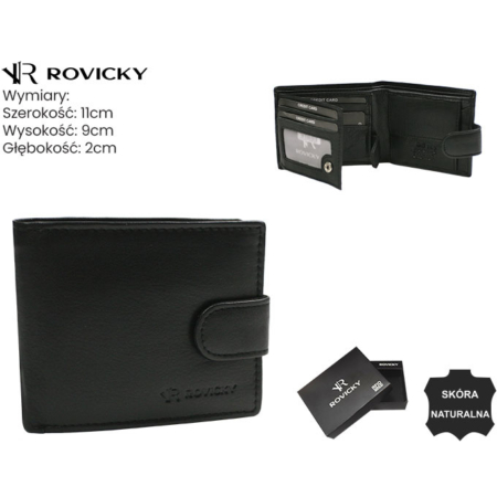 Férfi bőr pénztárca 0035L-RVD Fekete