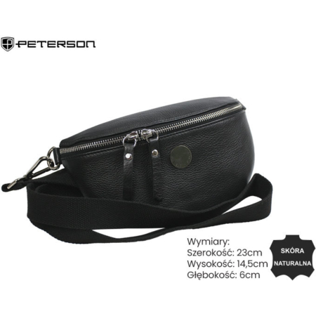 Elegáns bőr övtáska PTN WBL-01-CNM Fekete