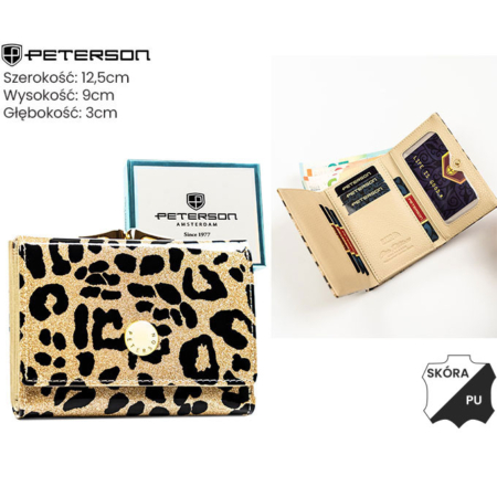 Női pénztárca bőr+PU PTN PS15-09-PDS arany