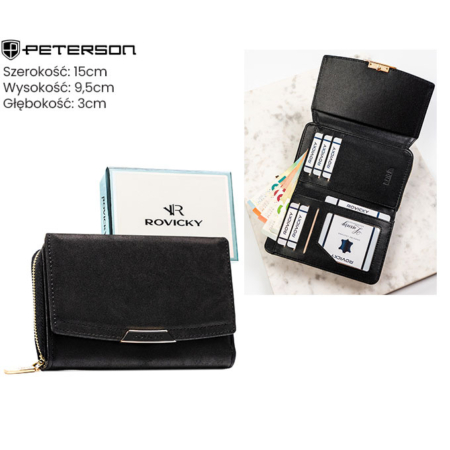 Női öko pénztárca R-001-WD8 Fekete