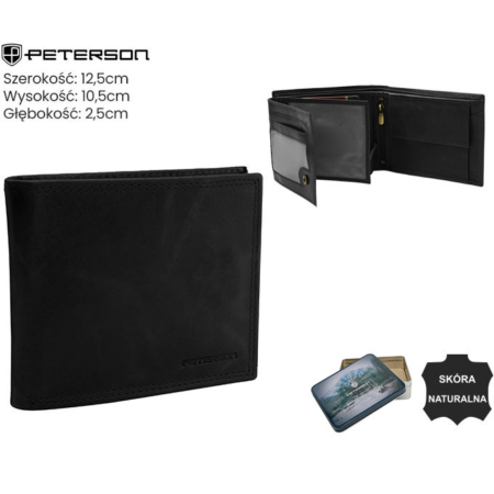 Férfi bőr pénztárca PTN N992-LWC Fekete
