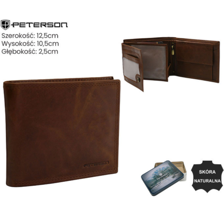Férfi bőr pénztárca PTN N992-LWC Cognac