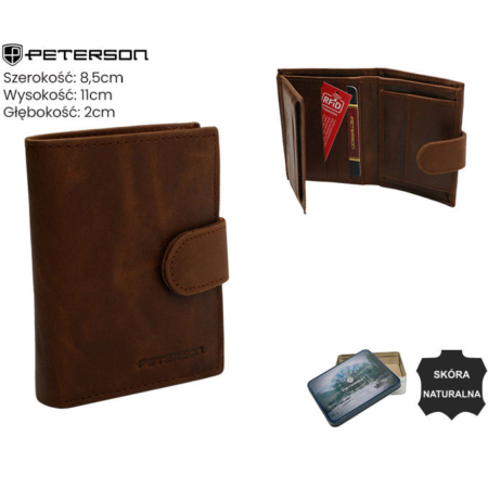 Férfi bőr pénztárca PTN RM-12L-LWC Cognac