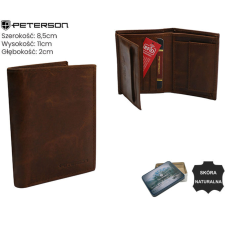 Férfi bőr pénztárca PTN RM-12-LWC Cognac