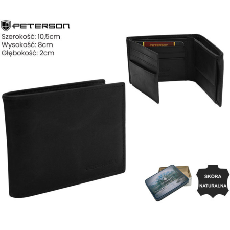Férfi bőr pénztárca PTN RM-22-LWC Fekete