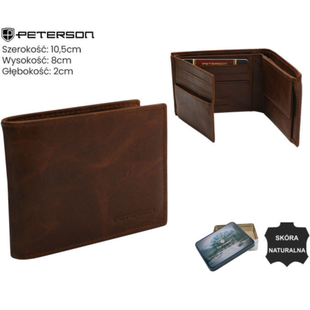 Férfi bőr pénztárca PTN RM-22-LWC Cognac
