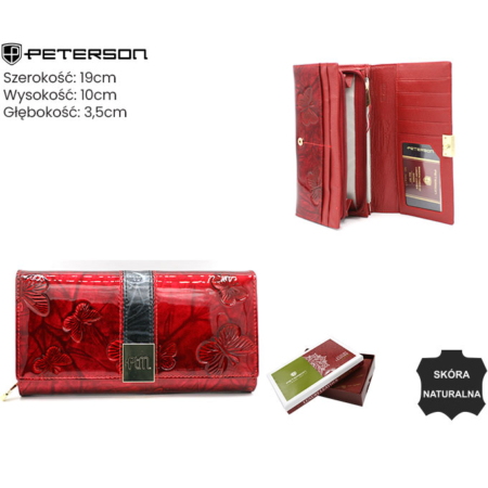 Női bőr pénztárca PTN 42106-NBF Piros-fekete