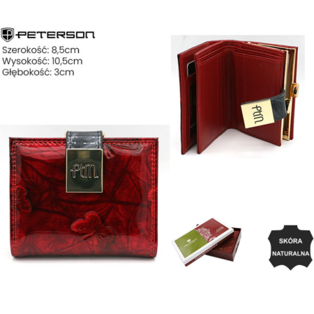 Női bőr pénztárca PTN 42329-NBF Piros-fekete