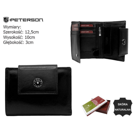 Női bőr pénztárca PTN 70613-9-TVT Fekete