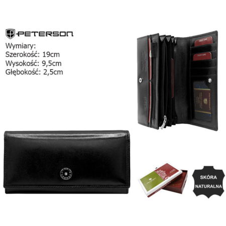 Női bőr pénztárca PTN 1680177-TVT Fekete