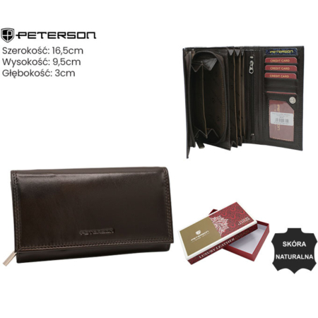 Női bőr pénztárca PTN RD-07-NGV Barna