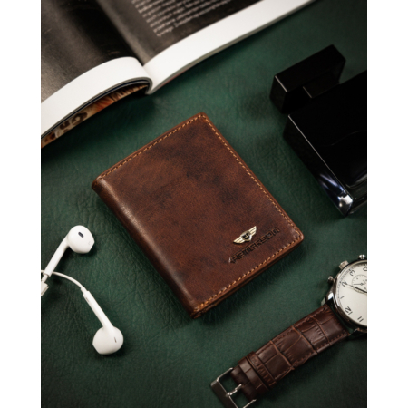 PTN bőr pénztárca WL-0904-COM Cognac