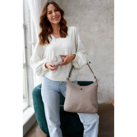 PETERSON bőrtáska + pénztárca PTN 6104-DS D.Beige
