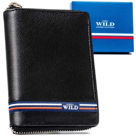 RFID bőr pénztárca ALWAYS WILD N4Z-GV Fekete