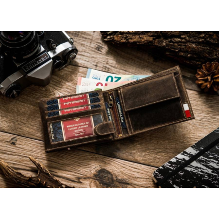 Női kis bőr pénztárca PETERSON PTN 423229-SFL Kék