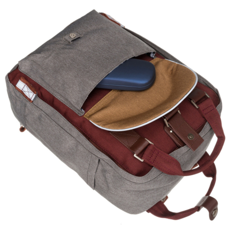 LULUCASTAGNETTE NANO GRIS/BORDO textil hátizsák