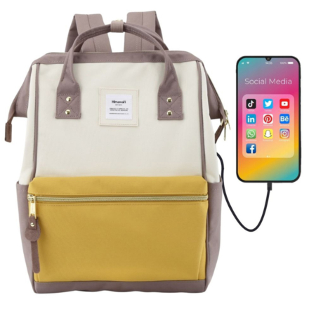 Himawari női A4-es hátizsák laptop zsebbel és USB porttal Wizz Air méret 40 x 30 x 20 cm