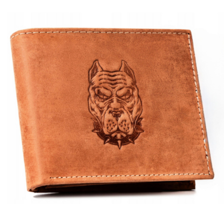 Férfi bőr pénztárca N992-CHM-DOG-2-BL Cognac
